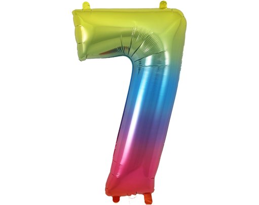 34in NUMBER 7 RAINBOW JUMBO FOIL