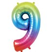 34in NUMBER 9 RAINBOW JUMBO FOIL