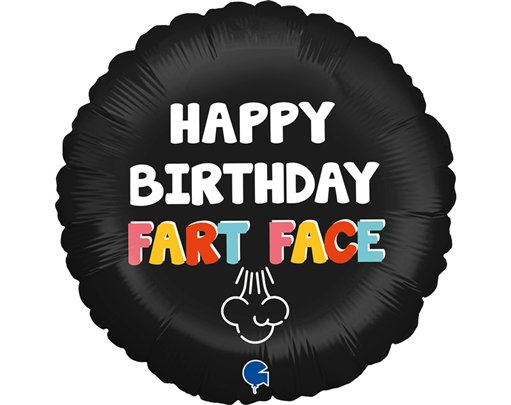 18in HAPPY BIRHTDAY FART FACE FOIL BALLOON