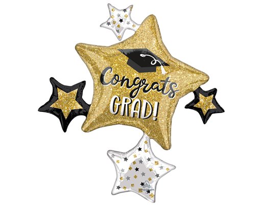 HELLO GRAD SPARKLE STAR CLUSTER SUPERSHAPE