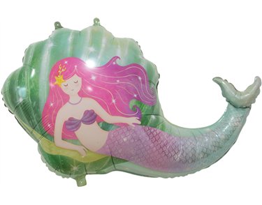 MERMAID IN SHELL JUMBO FOIL BALLOON