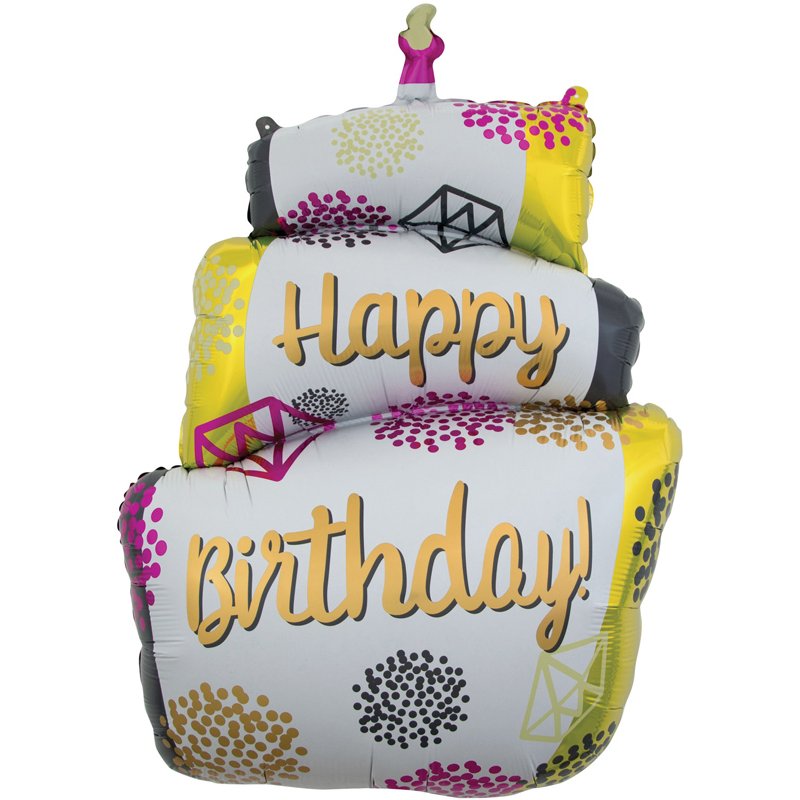 BIRTHDAY CAKE JUMBO FOIL BALLOON