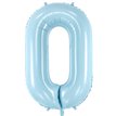 86cm NUMBER 0 LIGHT BLUE FOIL BALLOON