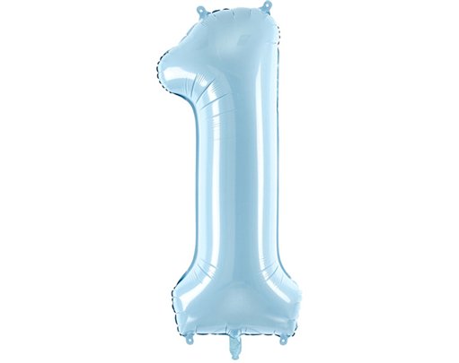 86cm NUMBER 1 LIGHT BLUE FOIL BALLOON