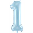 86cm NUMBER 1 LIGHT BLUE FOIL BALLOON