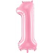 86cm NUMBER 1 LIGHT PINK FOIL BALLOON