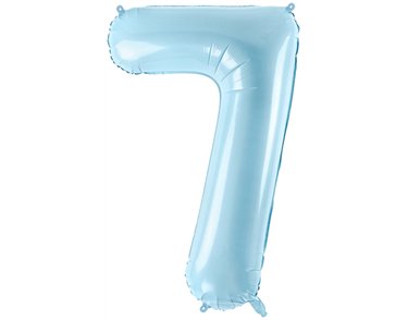 86cm NUMBER 7 LIGHT BLUE FOIL BALLOON