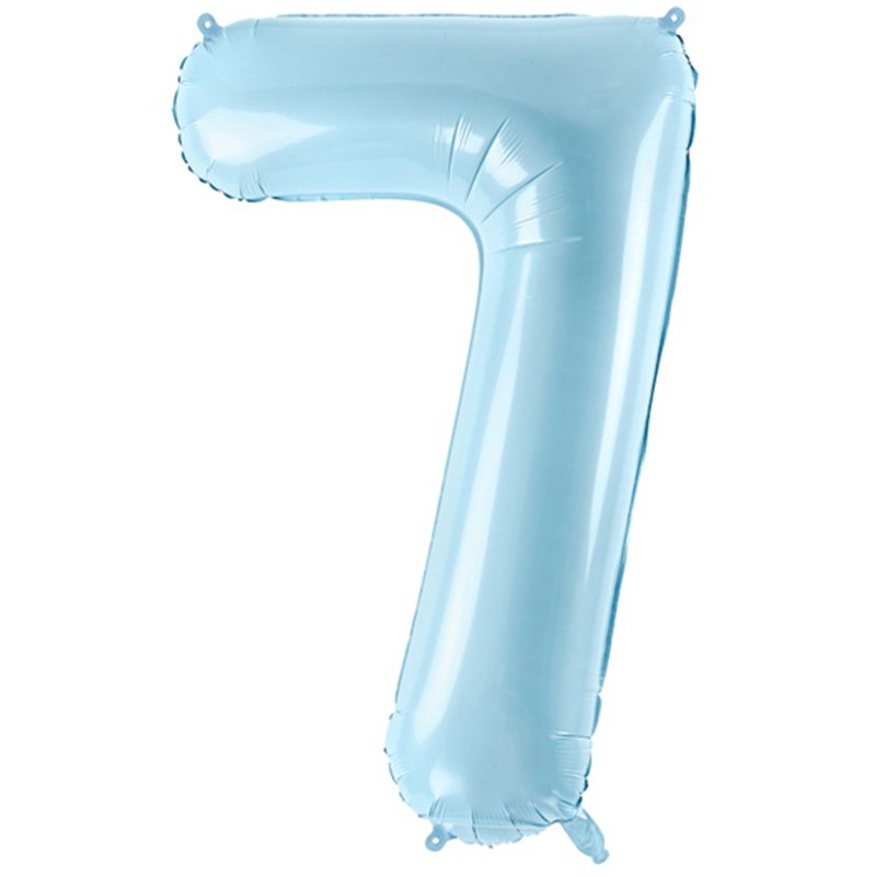 86cm NUMBER 7 LIGHT BLUE FOIL BALLOON