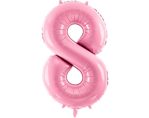 86cm NUMBER 8 LIGHT PINK FOIL BALLOON