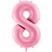 86cm NUMBER 8 LIGHT PINK FOIL BALLOON