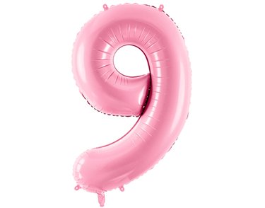 86cm NUMBER 9 LIGHT PINK FOIL BALLOON