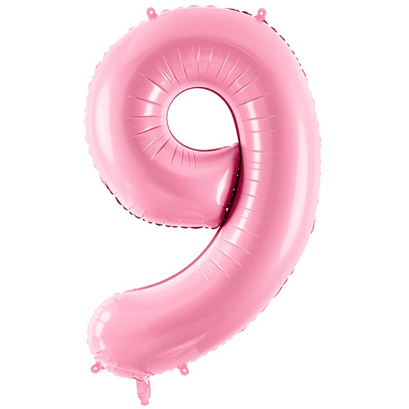 86cm NUMBER 9 LIGHT PINK FOIL BALLOON