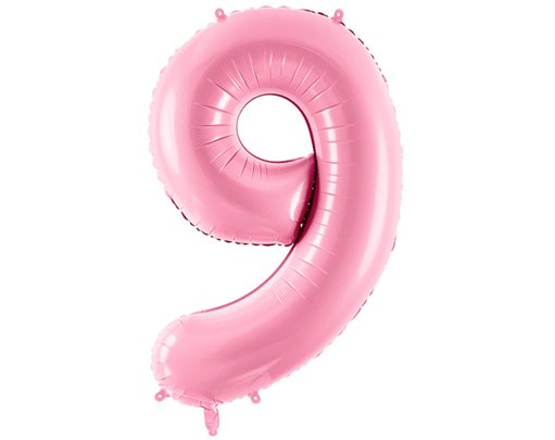86cm NUMBER 9 LIGHT PINK FOIL BALLOON