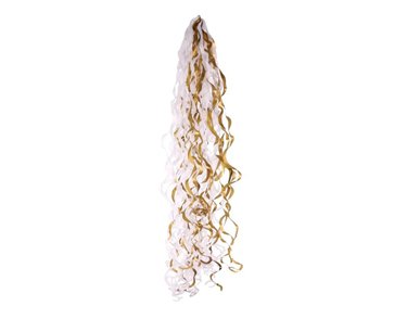 METALLIC GOLD / WHITE BALLOON TASSELS FOR 18IN FOILS