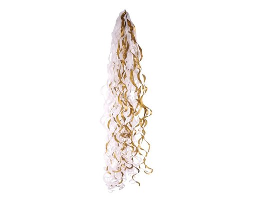 METALLIC GOLD / WHITE BALLOON TASSELS FOR 18IN FOILS