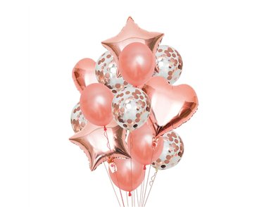 14PC ROSE GOLD BALLOON SET