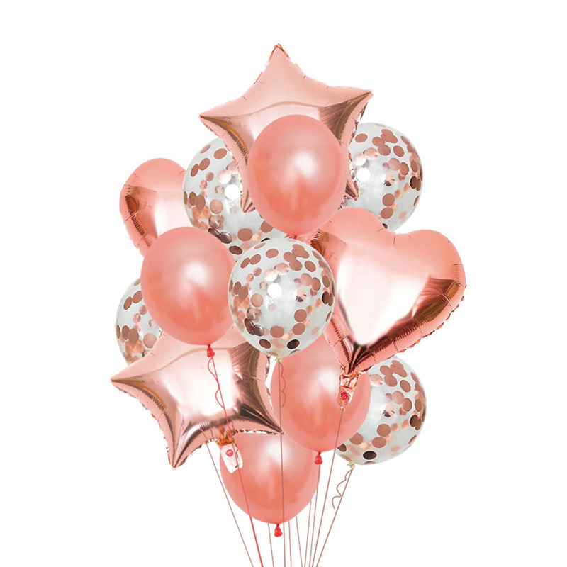 14PC ROSE GOLD BALLOON SET