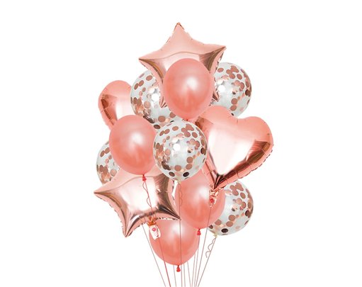 14PC ROSE GOLD BALLOON SET