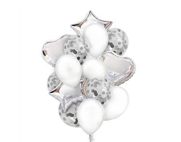 14PC SILVER BALLOON SET