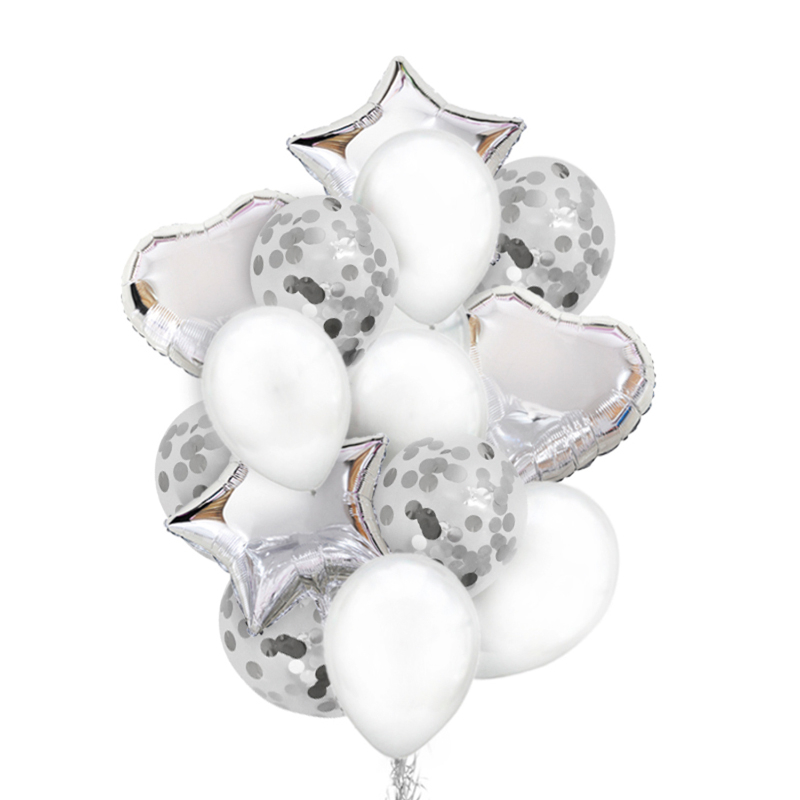 14PC SILVER BALLOON SET