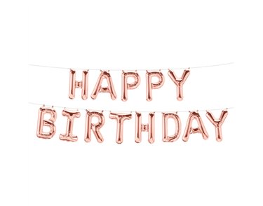 BIRTHDAY ROSE GOLD FOIL BALLOON KIT