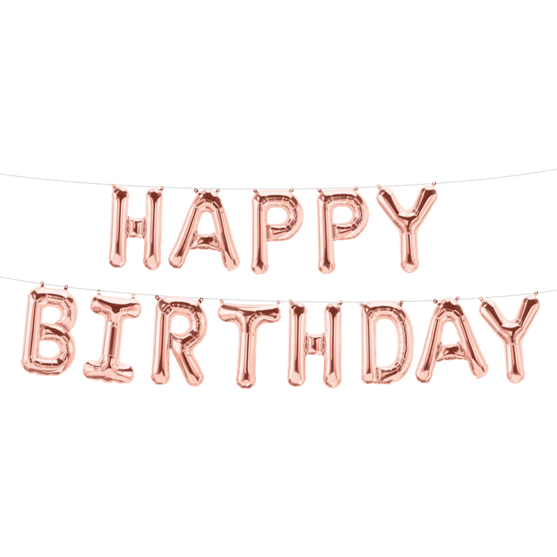 BIRTHDAY ROSE GOLD FOIL BALLOON KIT