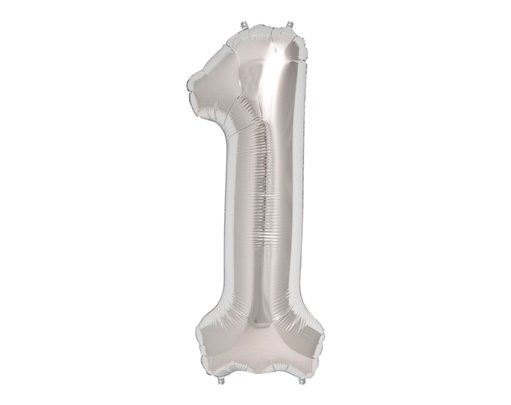 65cm NUMBER 1 SILVER FOIL BALLOON