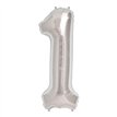 65cm NUMBER 1 SILVER FOIL BALLOON