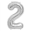 65cm NUMBER 2 SILVER FOIL BALLOON