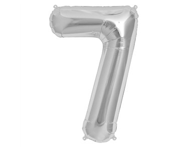 65cm NUMBER 7 SILVER FOIL BALLOON