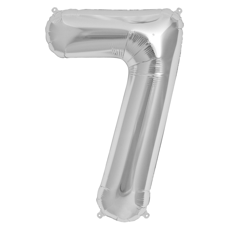 65cm NUMBER 7 SILVER FOIL BALLOON