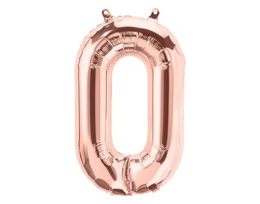 65cm NUMBER 0 ROSE GOLD FOIL BALLOON