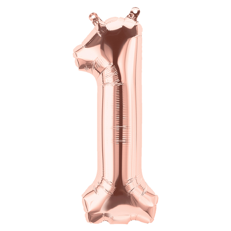 65cm NUMBER 1 ROSE GOLD FOIL BALLOON