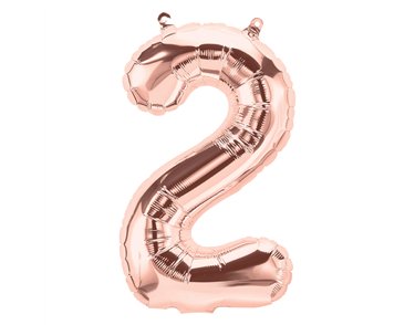 65cm NUMBER 2 ROSE GOLD FOIL BALLOON
