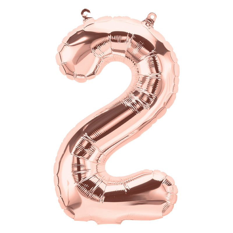 65cm NUMBER 2 ROSE GOLD FOIL BALLOON