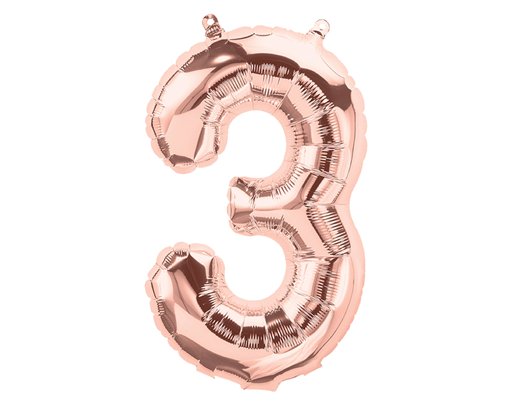 65cm NUMBER 3 ROSE GOLD FOIL BALLOON