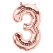 65cm NUMBER 3 ROSE GOLD FOIL BALLOON
