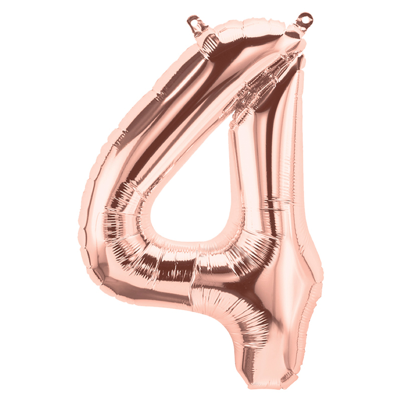 65cm NUMBER 4 ROSE GOLD FOIL BALLOON