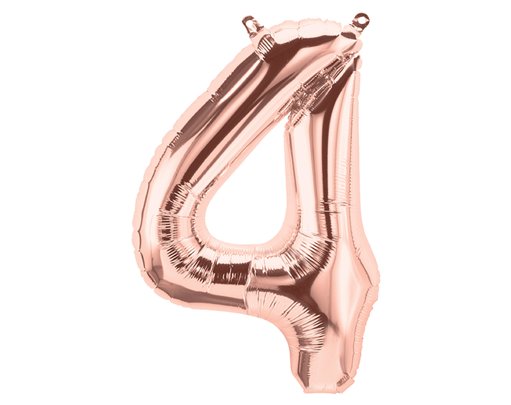 65cm NUMBER 4 ROSE GOLD FOIL BALLOON