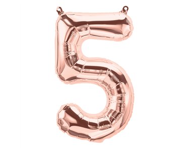 65cm NUMBER 5 ROSE GOLD FOIL BALLOON