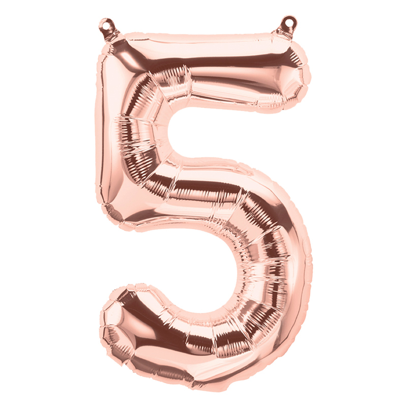 65cm NUMBER 5 ROSE GOLD FOIL BALLOON