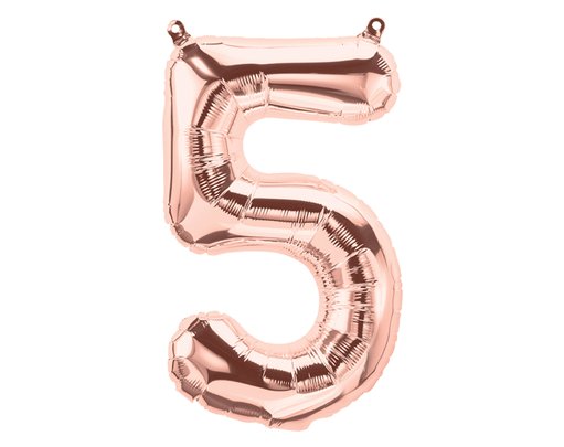 65cm NUMBER 5 ROSE GOLD FOIL BALLOON