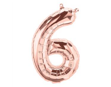 65cm NUMBER 6 ROSE GOLD FOIL BALLOON