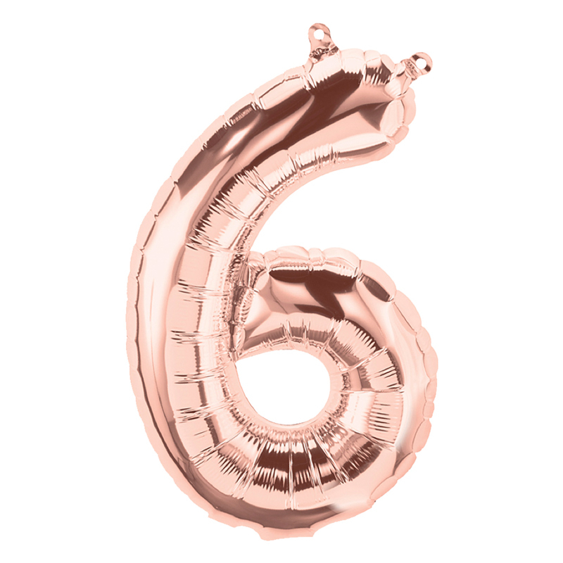 65cm NUMBER 6 ROSE GOLD FOIL BALLOON