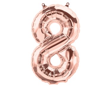 65cm NUMBER 8 ROSE GOLD FOIL BALLOON