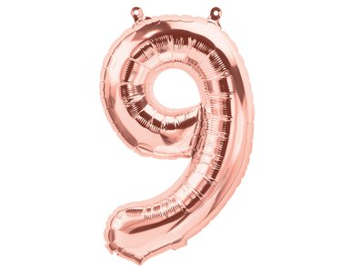 65cm NUMBER 9 ROSE GOLD FOIL BALLOON