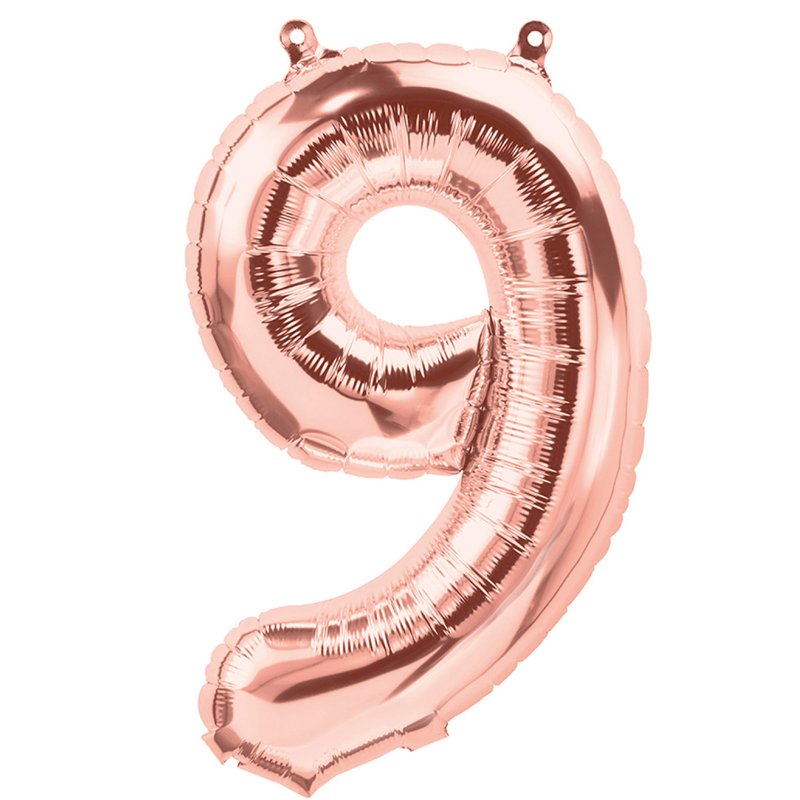 65cm NUMBER 9 ROSE GOLD FOIL BALLOON