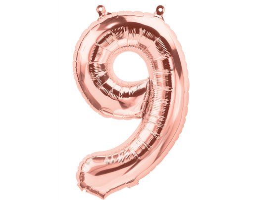 65cm NUMBER 9 ROSE GOLD FOIL BALLOON