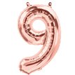 65cm NUMBER 9 ROSE GOLD FOIL BALLOON