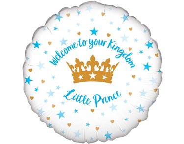 18in WELCOME LITTLE PRINCE STARS FOIL BALLOON